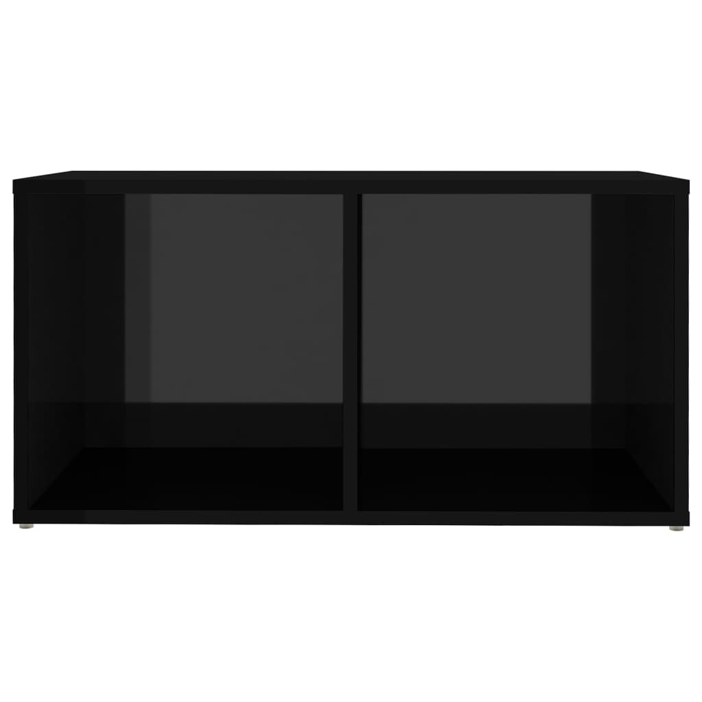 vidaXL Meuble TV Noir brillant 72x35x36,5 cm Aggloméré