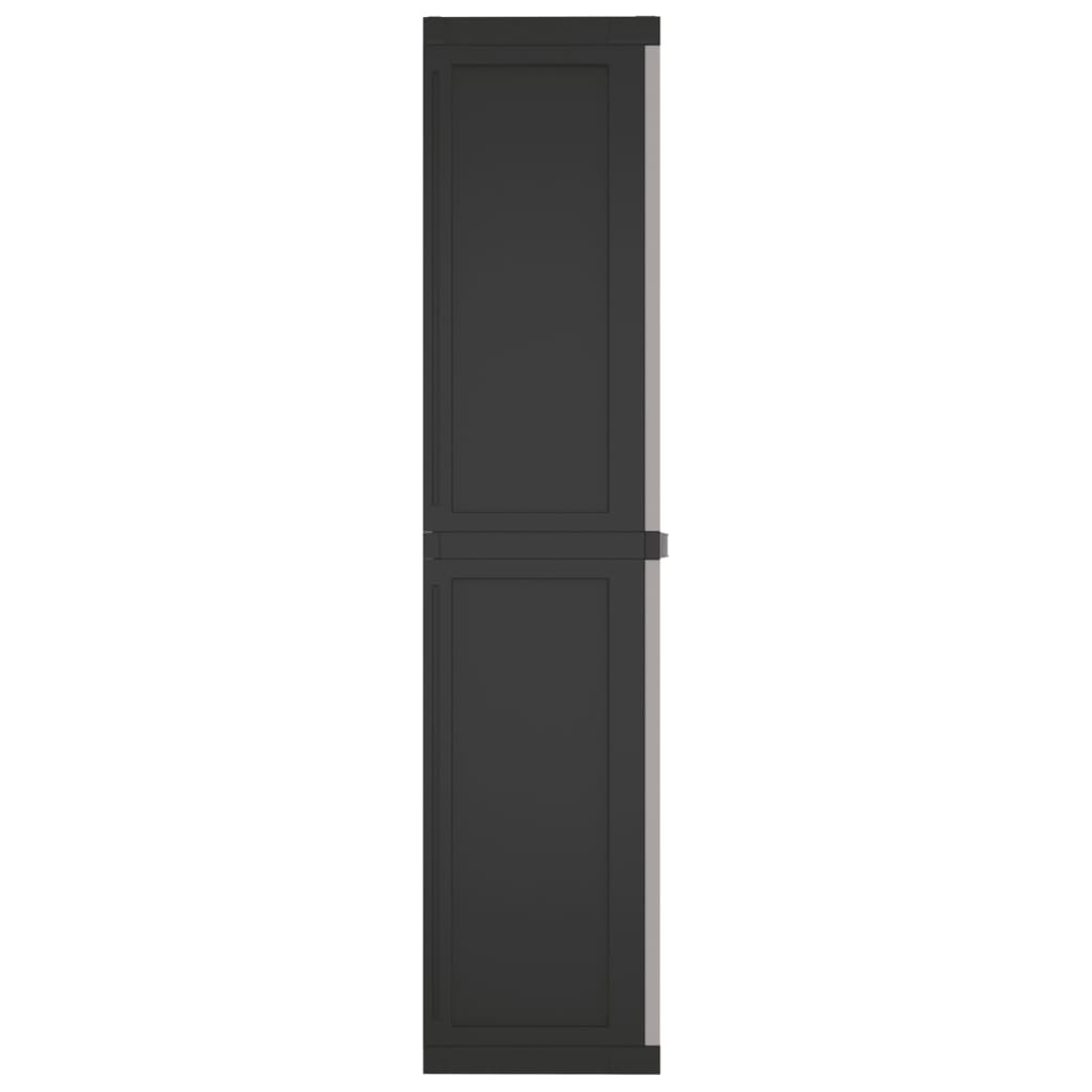 vidaXL Armoire de rangement d'extérieur gris et noir 97x37x165 cm PP