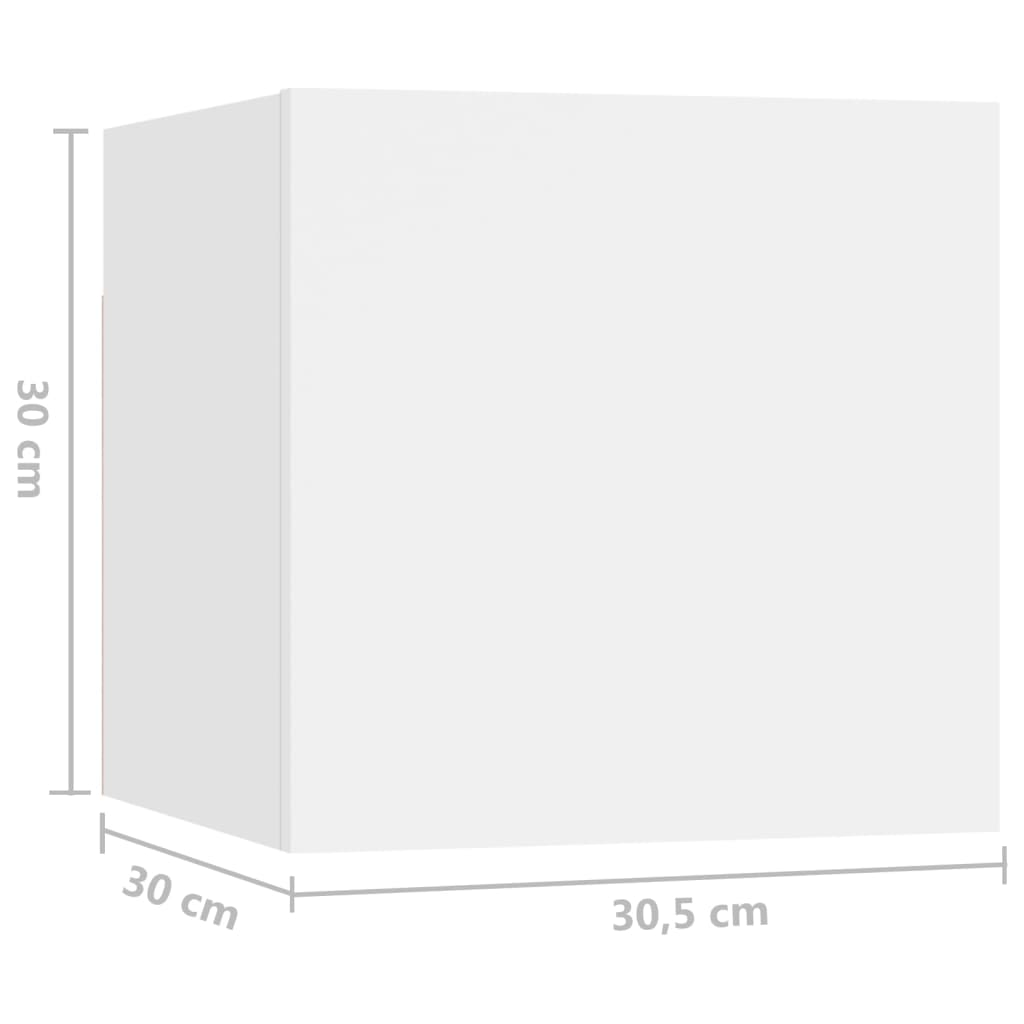 vidaXL Table de chevet Blanc 30,5x30x30 cm Aggloméré