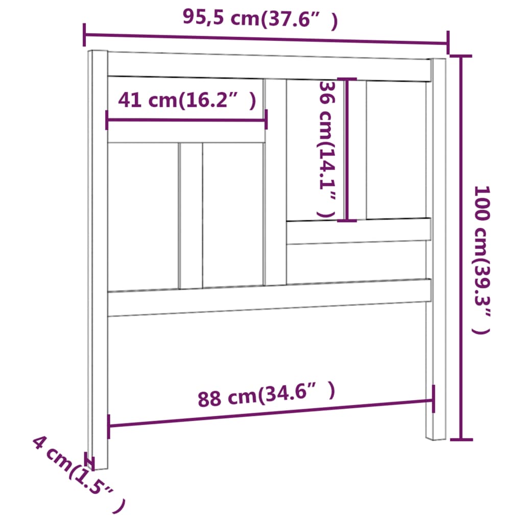 vidaXL Tête de lit Marron miel 95,5x4x100 cm Bois massif de pin