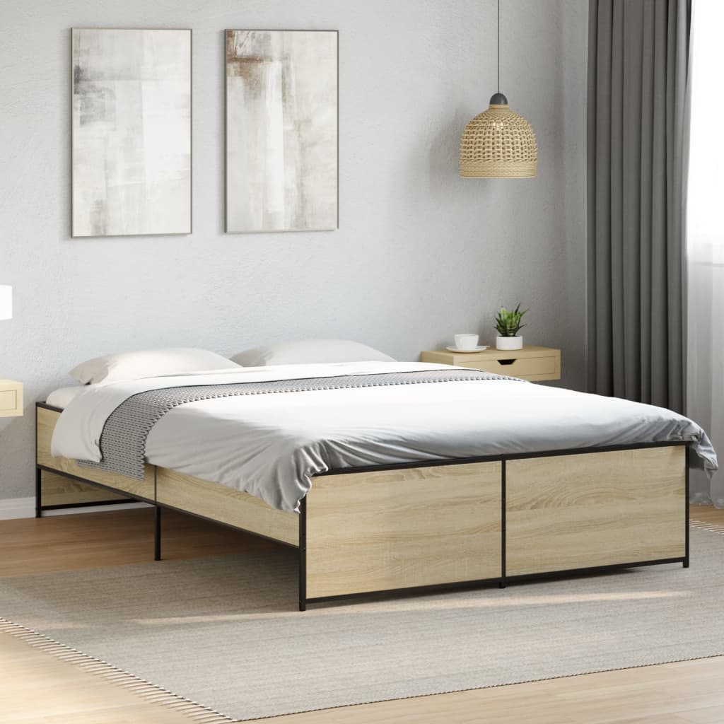 vidaXL Cadre de lit sans matelas chêne sonoma 140x190 cm