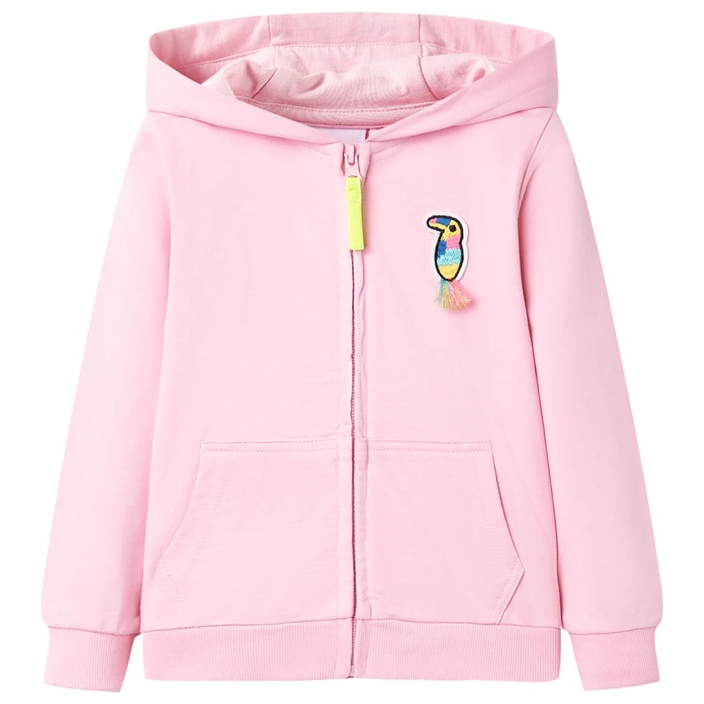 Sweatshirt à capuche avec fermeture éclair pour enfants rose vif 104