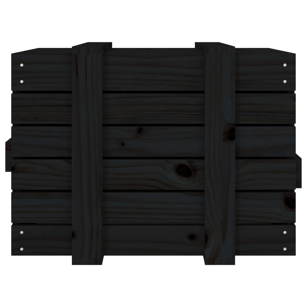vidaXL Boîte de rangement Noir 58x40,5x42 cm Bois massif de pin