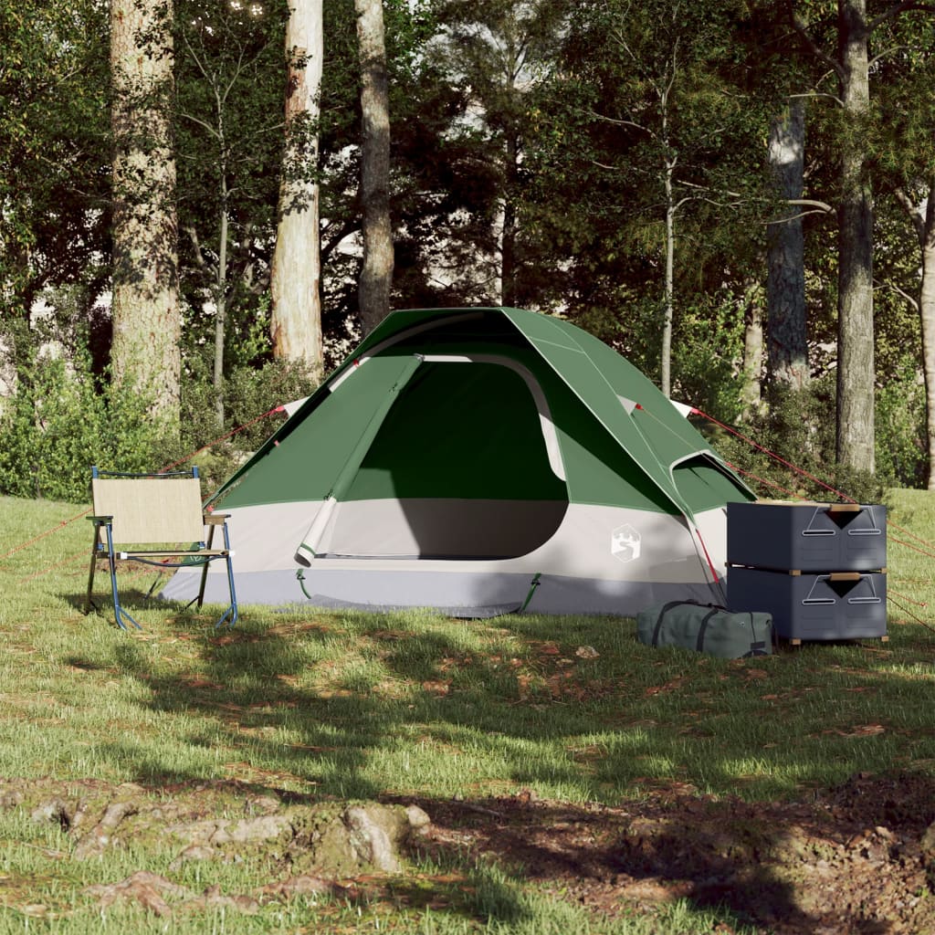 vidaXL Tente de camping à dôme 2 personne vert imperméable