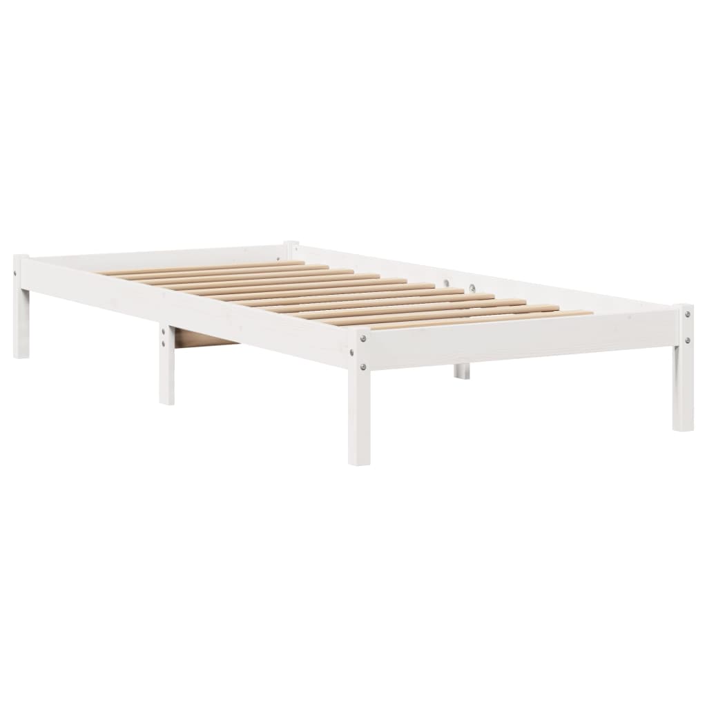 vidaXL Cadre de lit sans matelas blanc 90x200 cm bois de pin massif