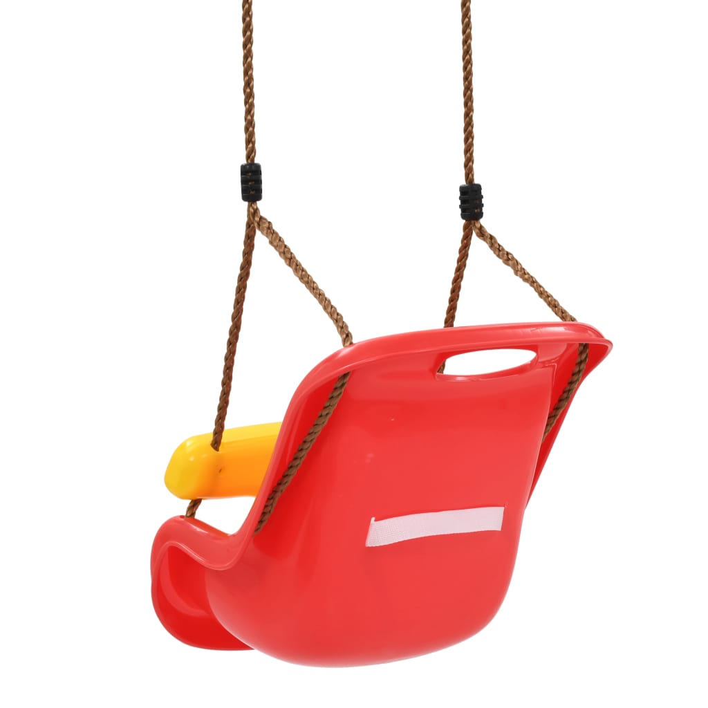 vidaXL 2 pcs Balançoires avec ceinture de sécurité pour bébé PP Rouge