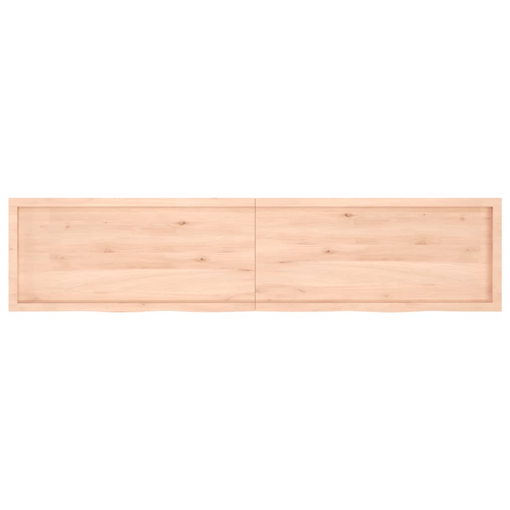 vidaXL Comptoir de salle de bain 220x50x(2-6)cm bois massif non traité