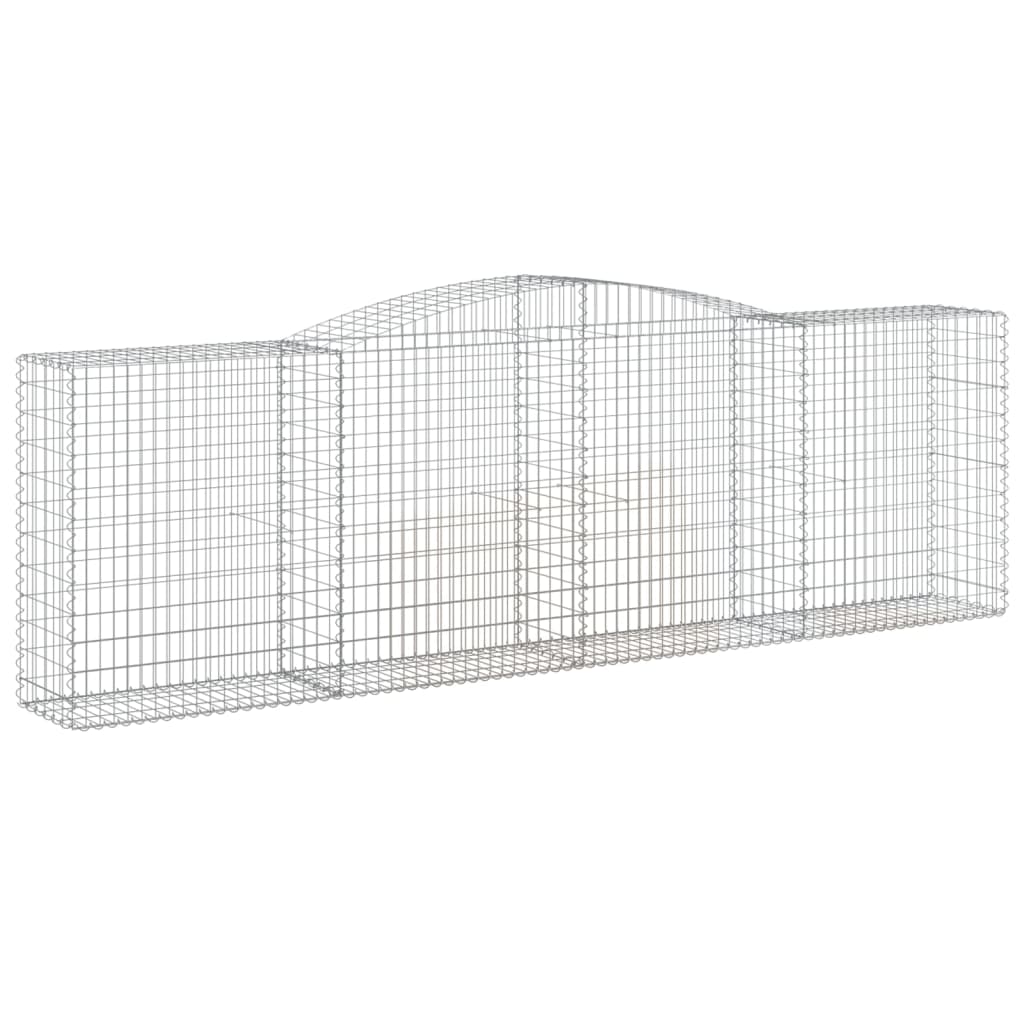 vidaXL Paniers à gabions arqués 2 pcs 400x50x120/140 cm Fer galvanisé