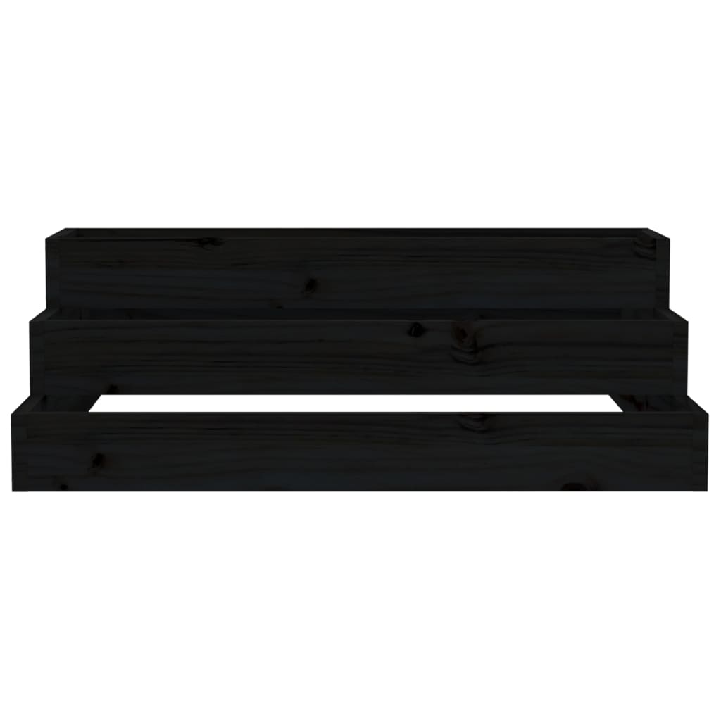 vidaXL Jardinière Noir 80x80x27 cm Bois massif de pin