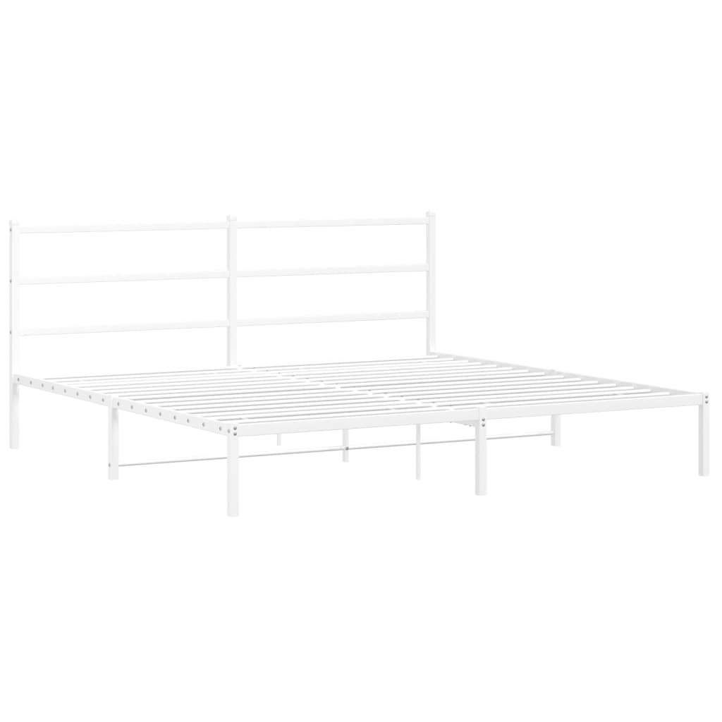 vidaXL Cadre de lit métal sans matelas et tête de lit blanc 193x203 cm