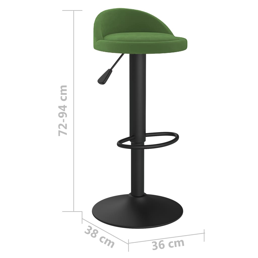 vidaXL Tabourets de bar lot de 2 vert foncé velours