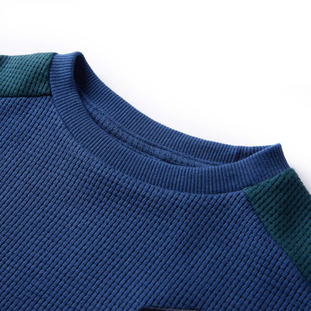 Sweatshirt gaufré pour enfants bleu marine 116