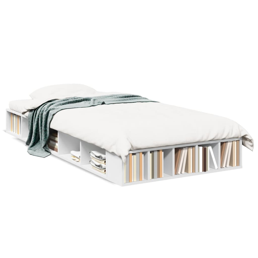 vidaXL Cadre de lit sans matelas blanc 75x190 cm