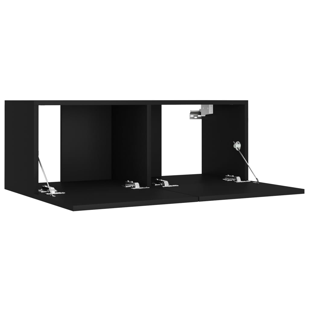 vidaXL Ensemble de meubles TV 4 pcs Noir Bois d'ingénierie