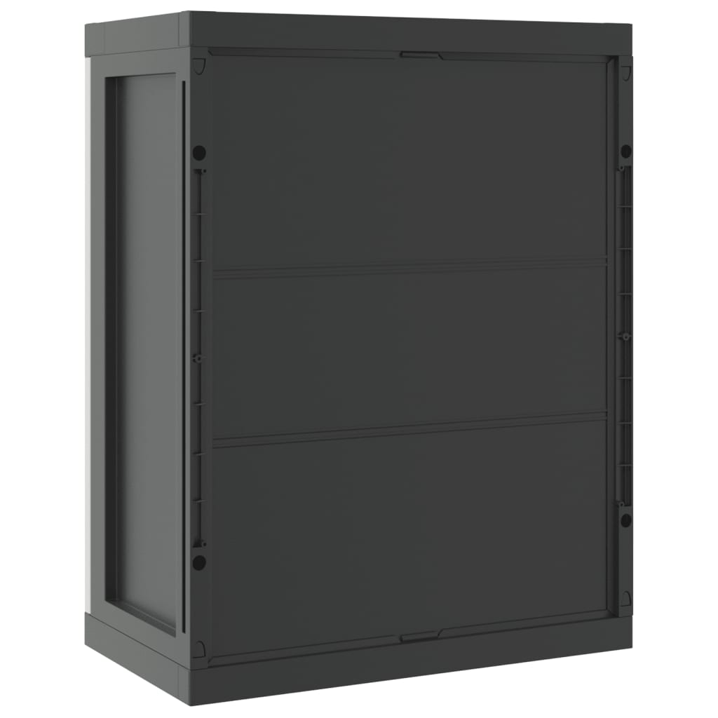 vidaXL Armoire de rangement d'extérieur gris et noir 65x37x85 cm PP