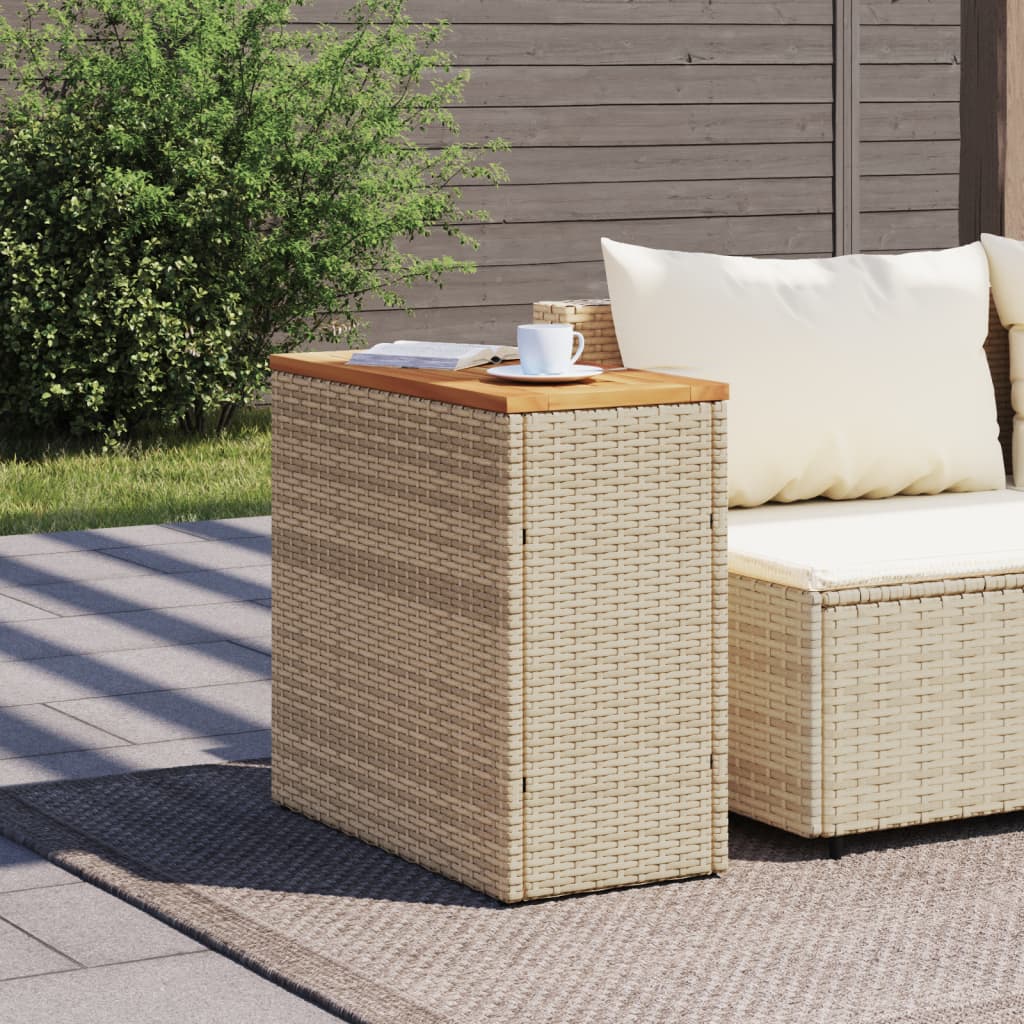 vidaXL Table d'appoint de jardin dessus en bois beige 58x27,5x55 cm