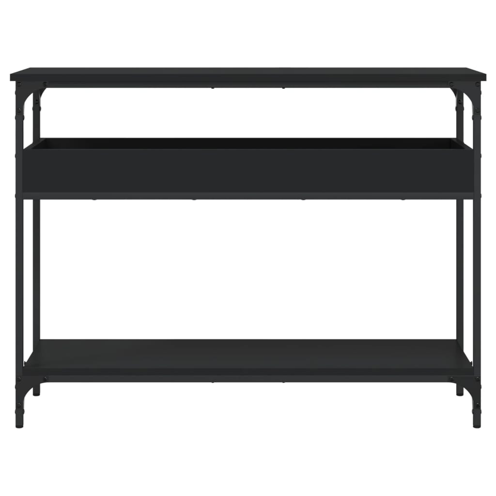 vidaXL Table console avec étagère noir 100x29x75 cm bois d'ingénierie
