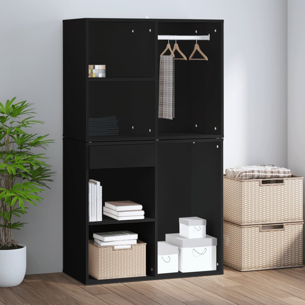 vidaXL Armoire de dressing noir 80x40x65 cm bois d'ingénierie