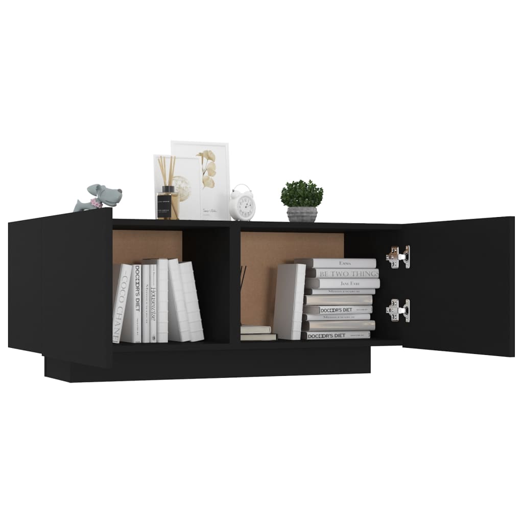 vidaXL Table de chevet noir 100x35x40 cm bois d'ingénierie