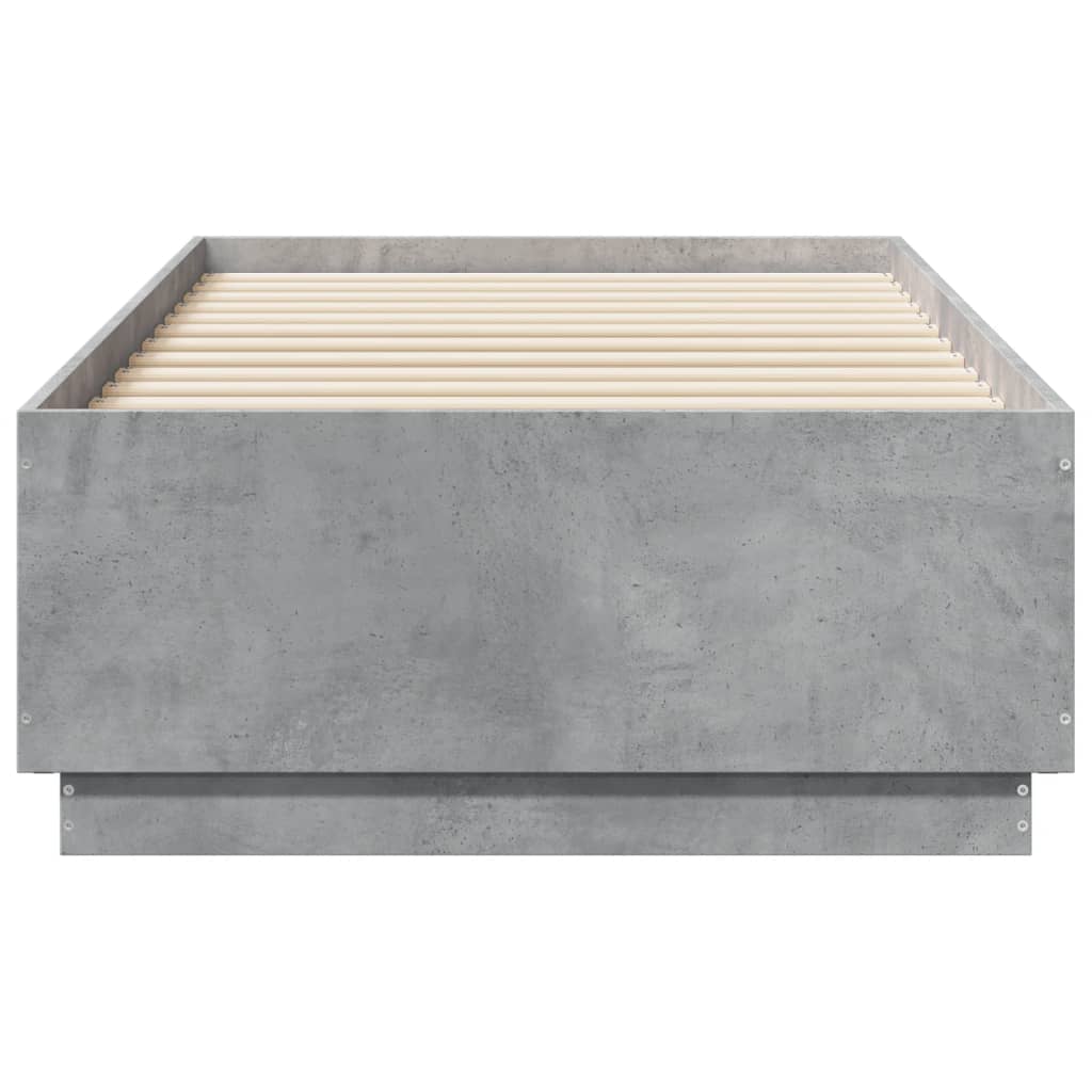 vidaXL Cadre de lit sans matelas gris béton 90x190 cm