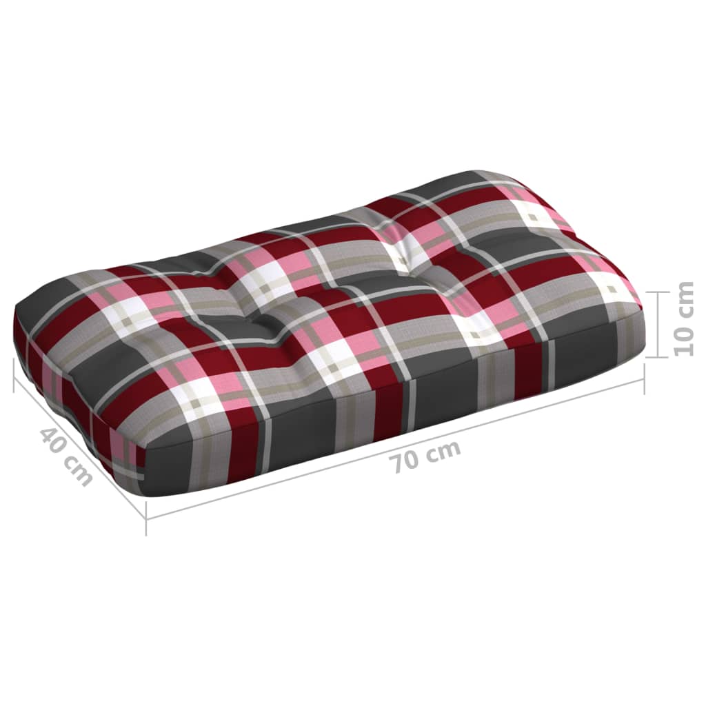 vidaXL Coussins de canapé palette 7 pcs Motif à carreaux rouge
