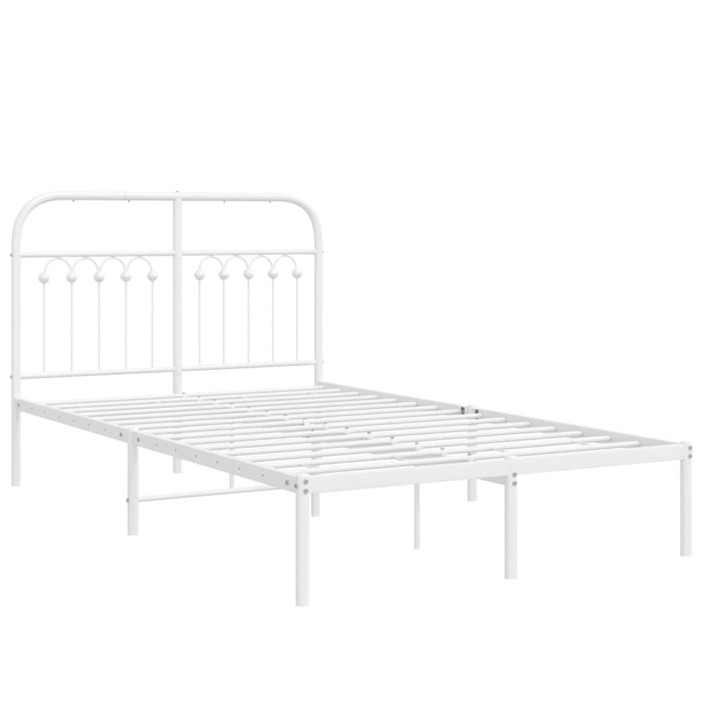 vidaXL Cadre de lit métal sans matelas et tête de lit blanc 120x190 cm