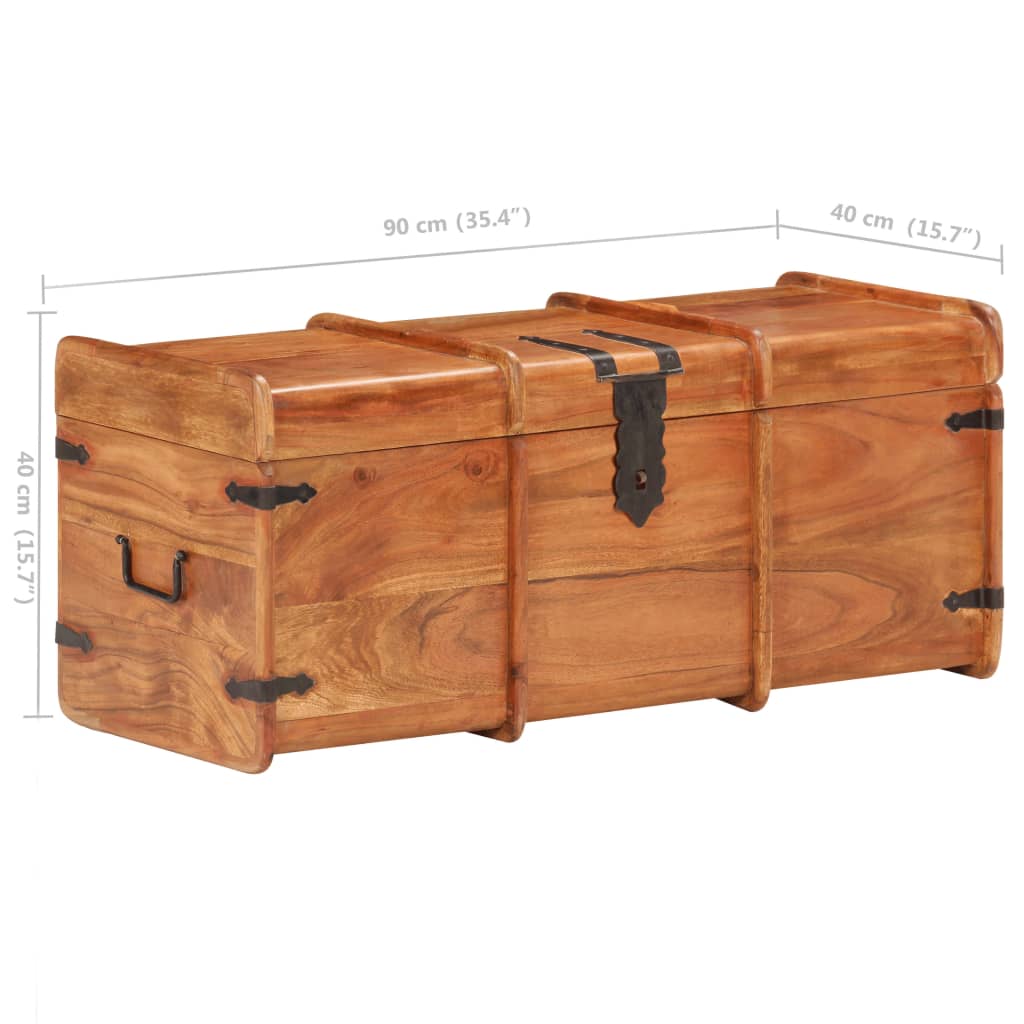 vidaXL Coffre de rangement 90x40x40 cm Bois d'acacia solide