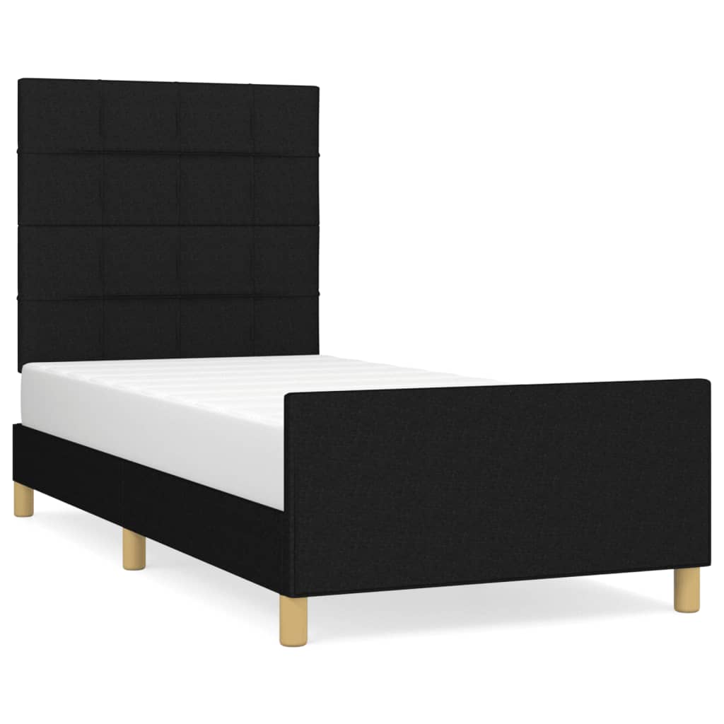 vidaXL Cadre de lit avec tête de lit Noir 80x200 cm Tissu