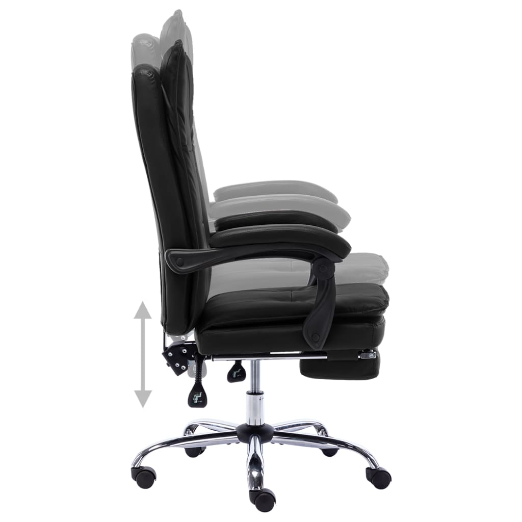 vidaXL Chaise de bureau Noir Similicuir