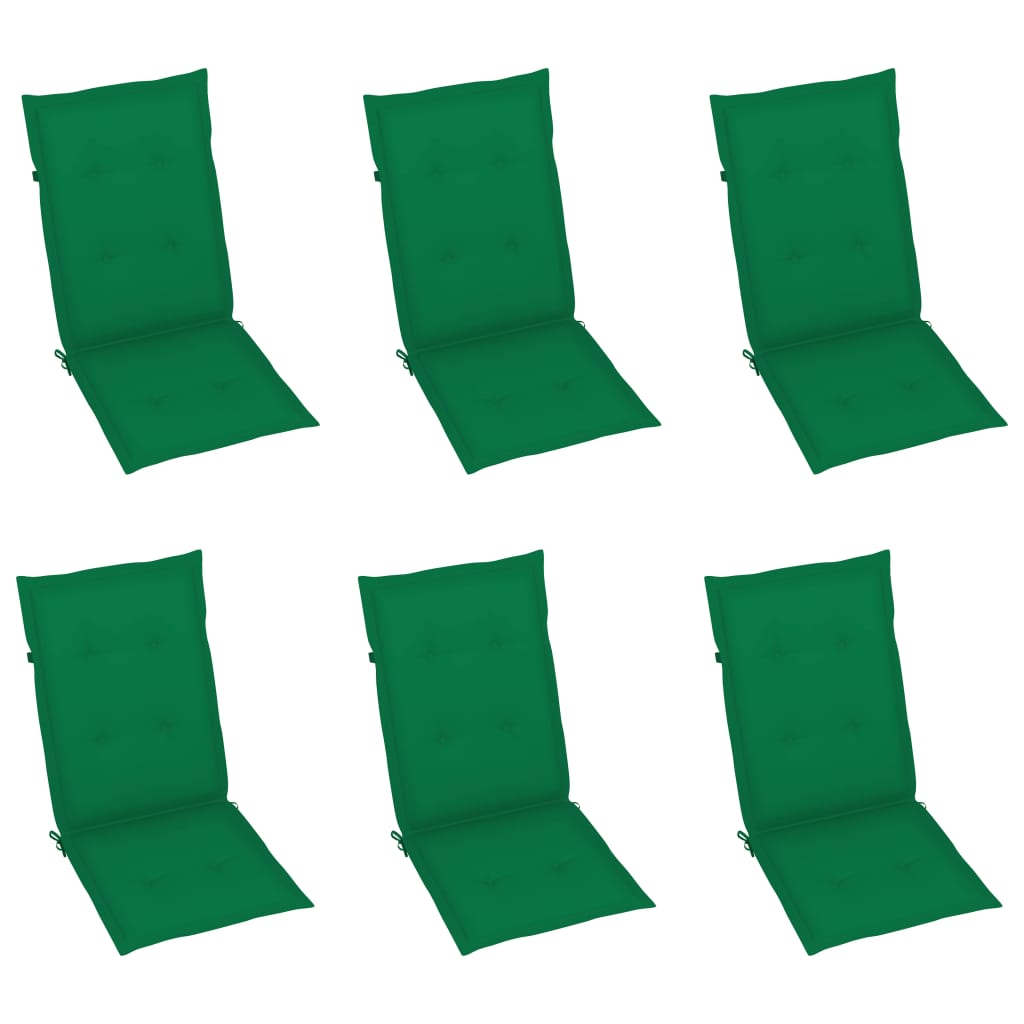 vidaXL Chaises pliables de jardin lot de 6 avec coussins Bois d'acacia