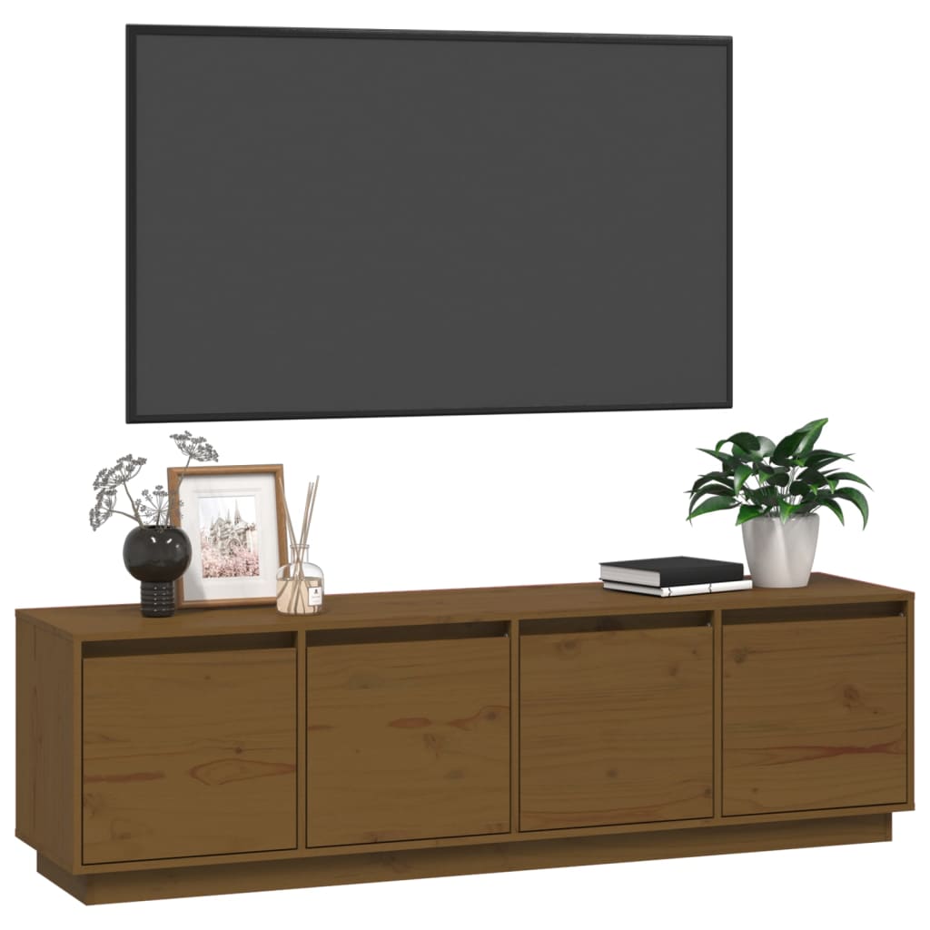 vidaXL Meuble TV Marron miel 156x37x45 cm Bois de pin massif