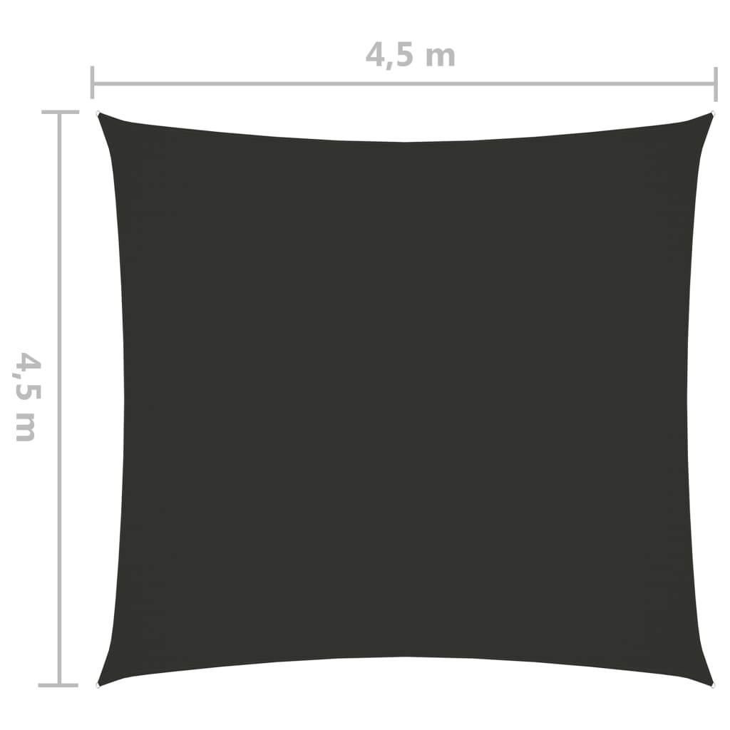 vidaXL Voile de parasol Tissu Oxford carré 4,5x4,5 m Anthracite