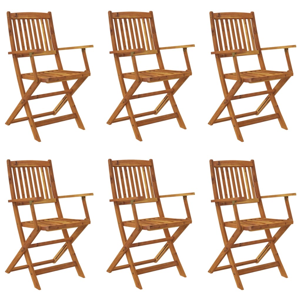 vidaXL Ensemble à manger d'extérieur pliable 7pcs Bois d'acacia solide