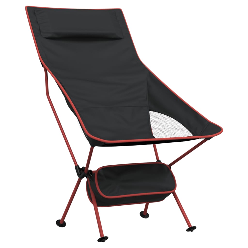 vidaXL Chaise de camping pliables lot de 2 noir tissu oxford aluminium