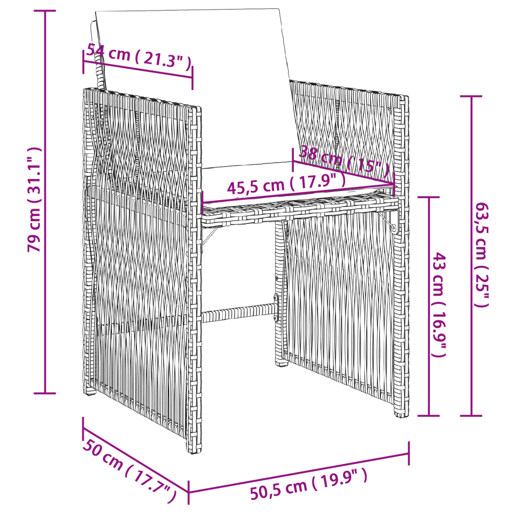 vidaXL Ensemble à manger de jardin coussins 5pcs Noir Résine tressée