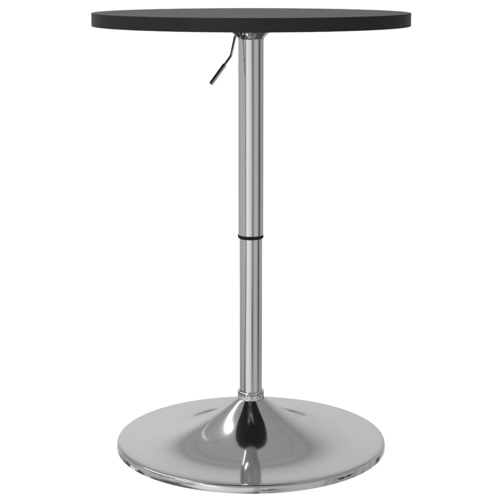vidaXL Table de bar noir 50x50x90 cm bois d'ingénierie et acier chromé