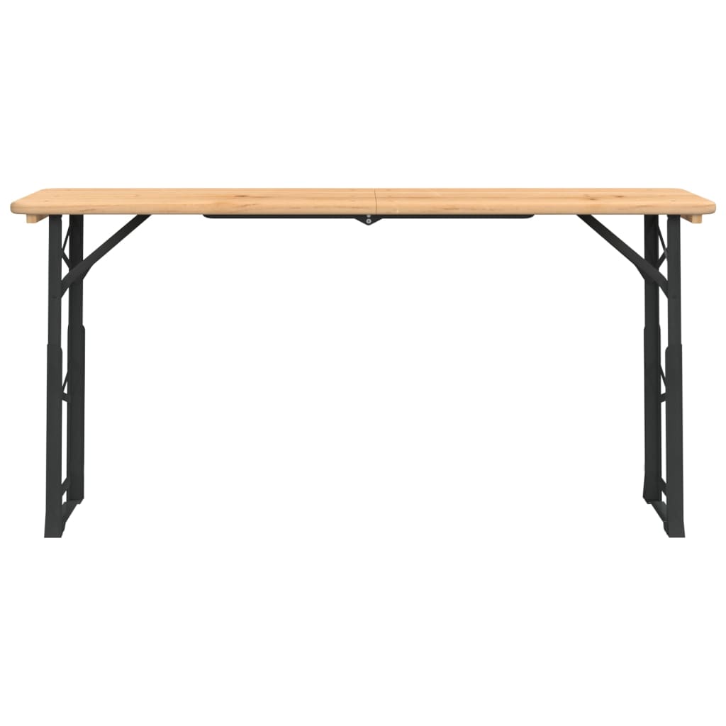 vidaXL Table à bière pliable 170x50x75/105 cm bois massif de sapin