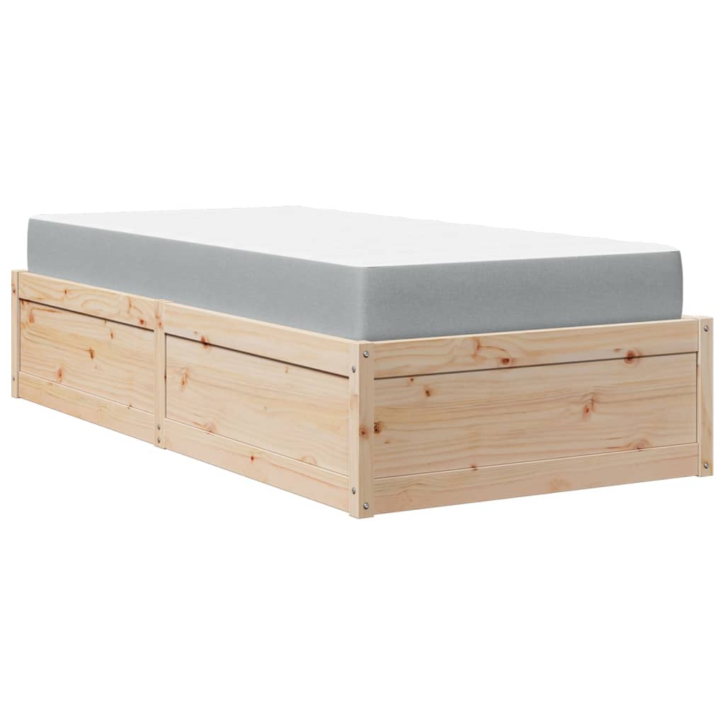 vidaXL Lit avec matelas 100x200 cm bois massif de pin