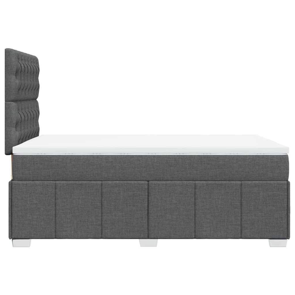 vidaXL Sommier à lattes de lit avec matelas gris foncé 120x190cm tissu