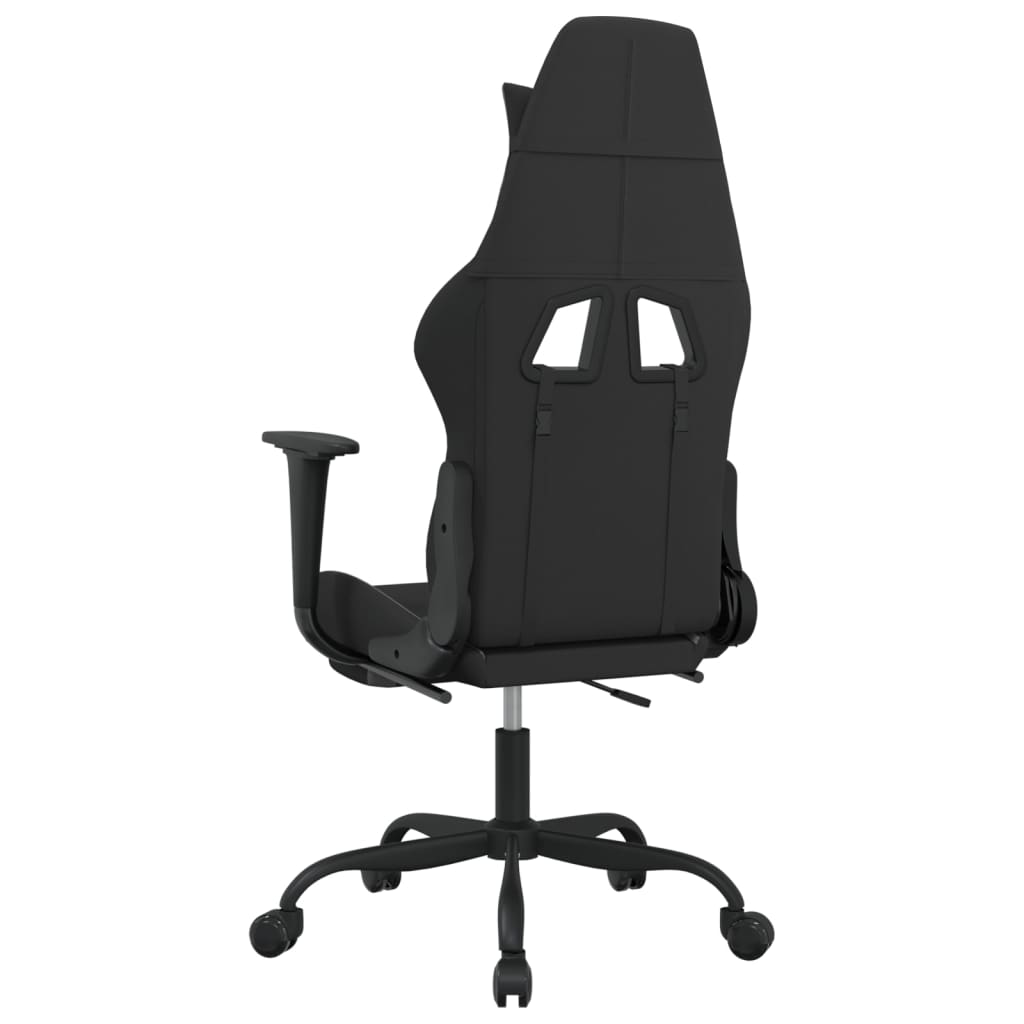 vidaXL Chaise de jeu avec repose-pied Noir et gris clair Tissu