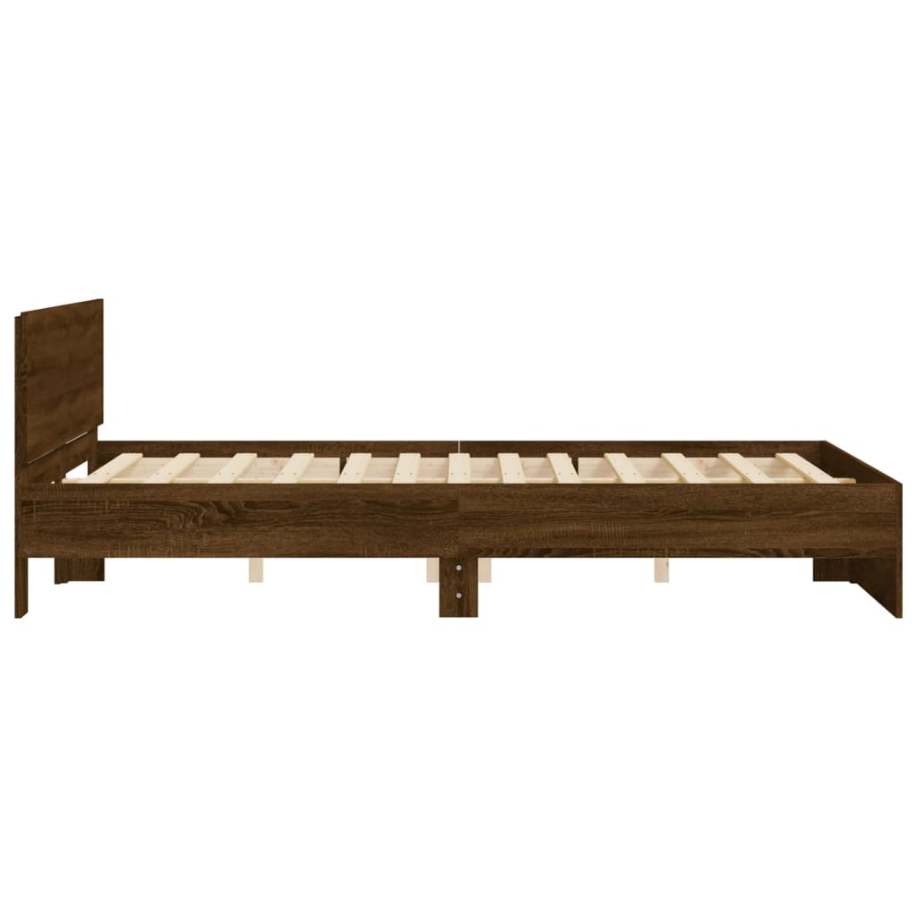 vidaXL Cadre de lit sans matelas chêne marron 140x200 cm