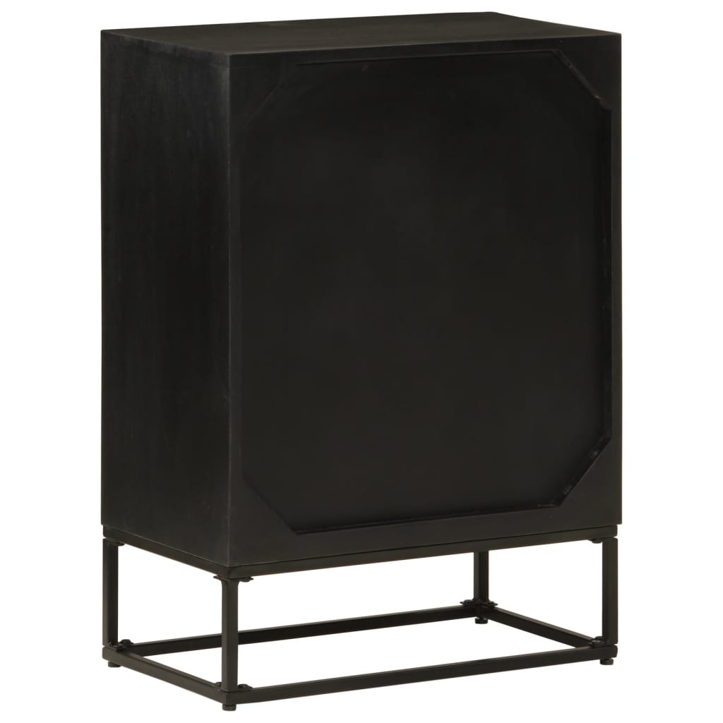 vidaXL Buffet noir 55x30x76 cm bois massif de manguier et fer