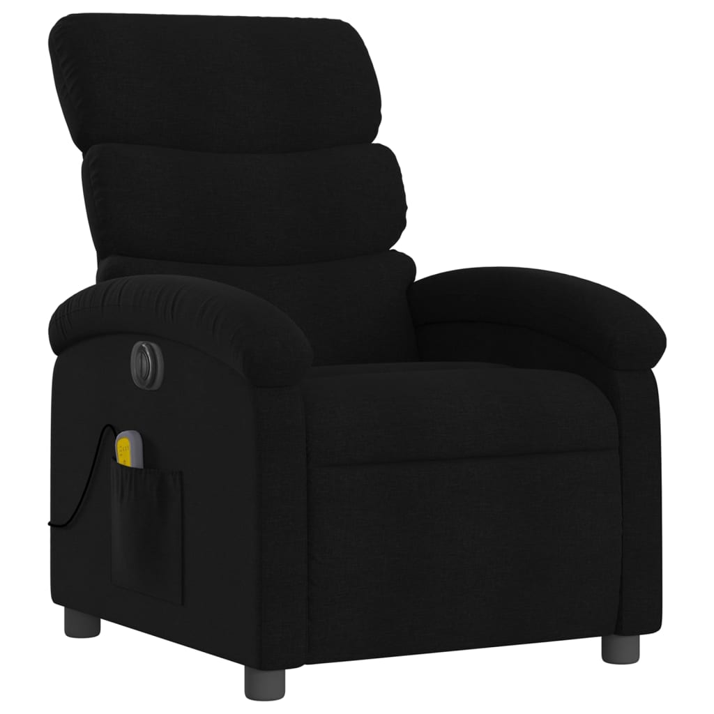 vidaXL Fauteuil de massage inclinable électrique Noir Tissu