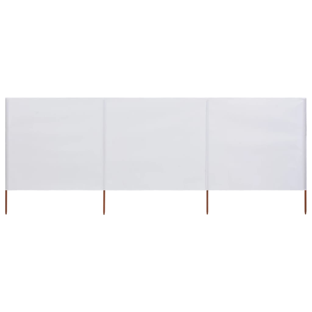 vidaXL Paravent 3 panneaux Tissu 400 x 160 cm Blanc sable