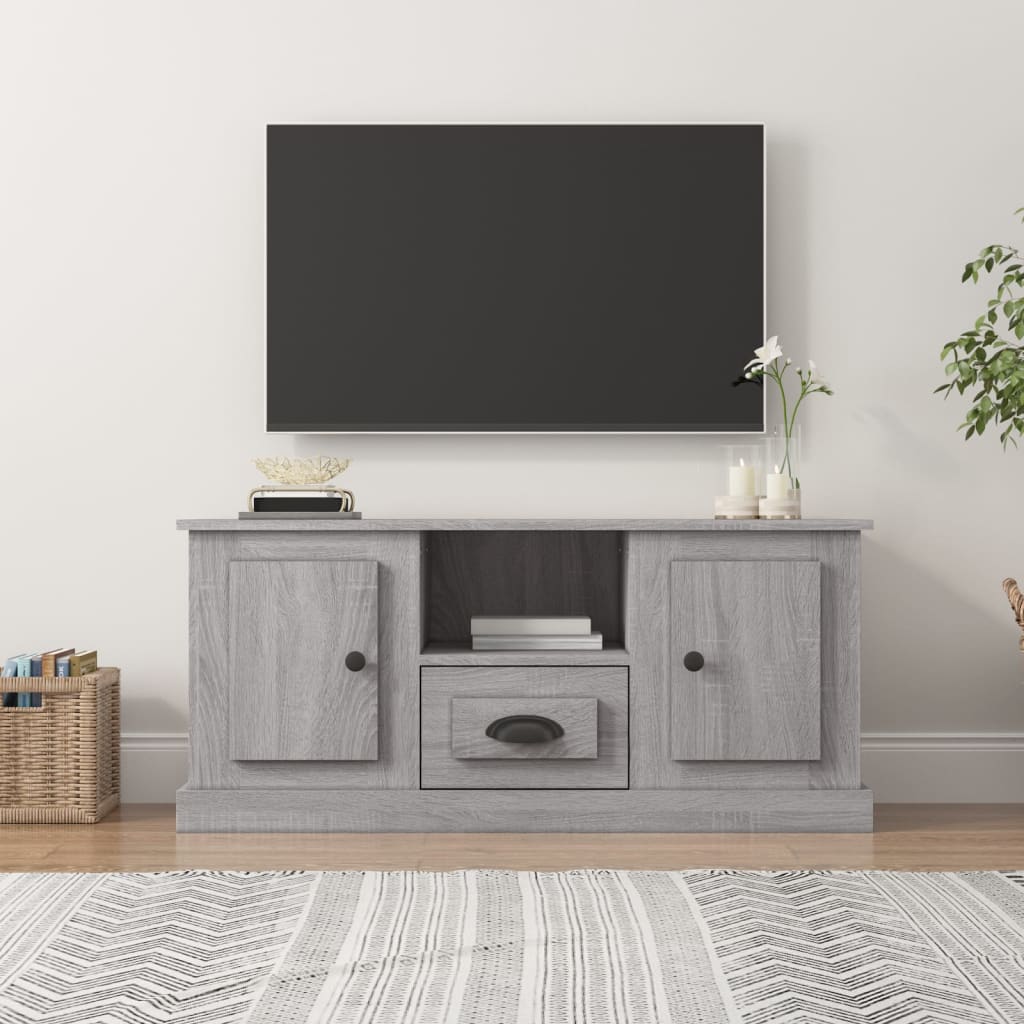 vidaXL Meuble TV sonoma gris 100x35,5x45 cm bois d'ingénierie