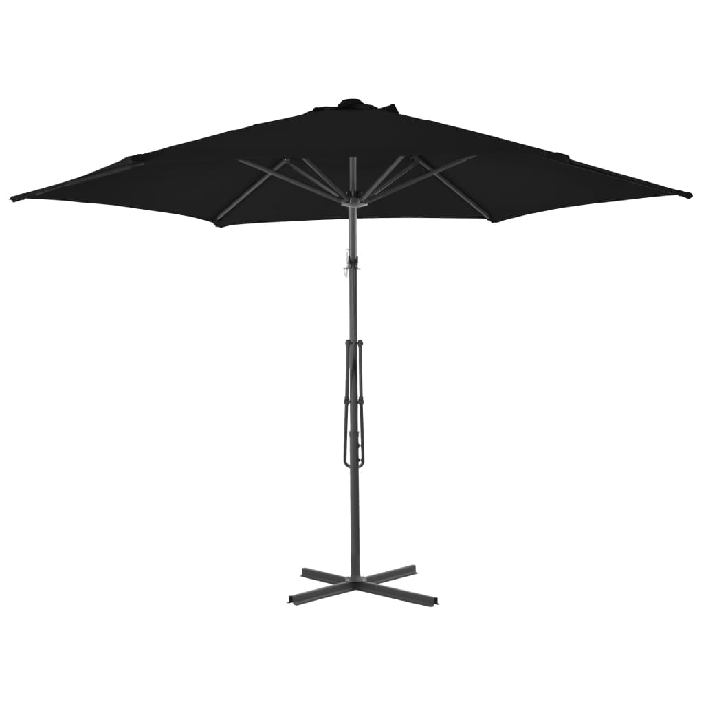 vidaXL Parasol de jardin avec mât en acier noir 300x230 cm