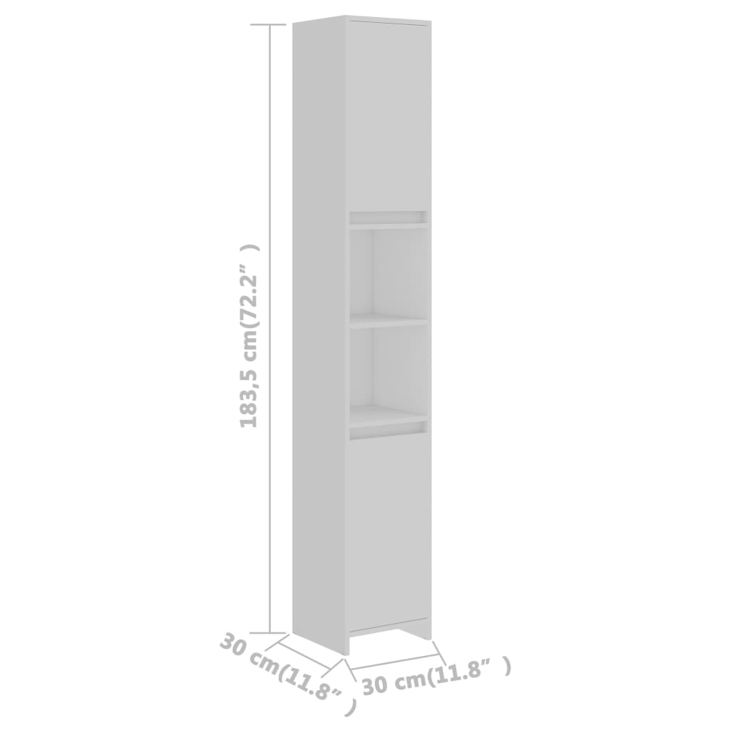 vidaXL Armoire de salle de bain Blanc 30x30x183,5 cm Aggloméré