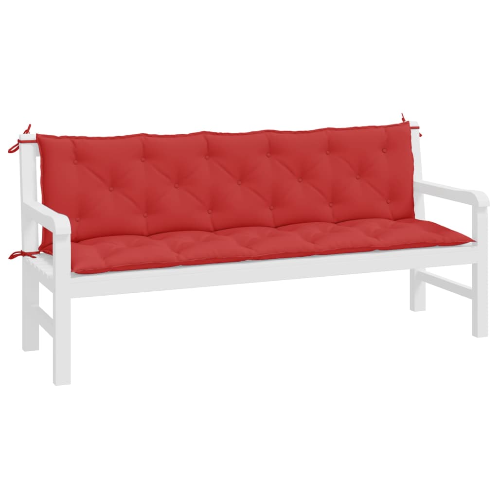 vidaXL Coussins de banc jardin lot de 2 rouge 180x50x7 cm tissu Oxford