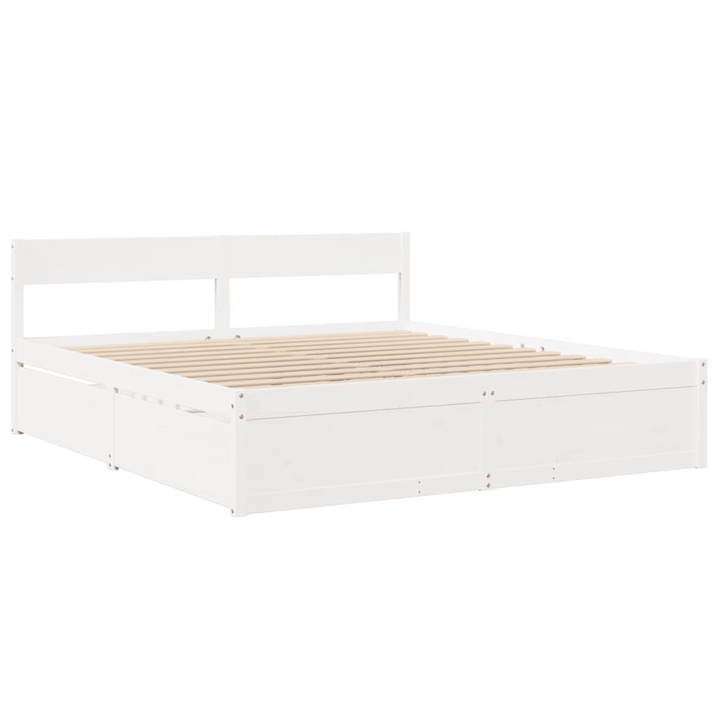 vidaXL Cadre de lit sans matelas blanc 180x200 cm bois massif de pin