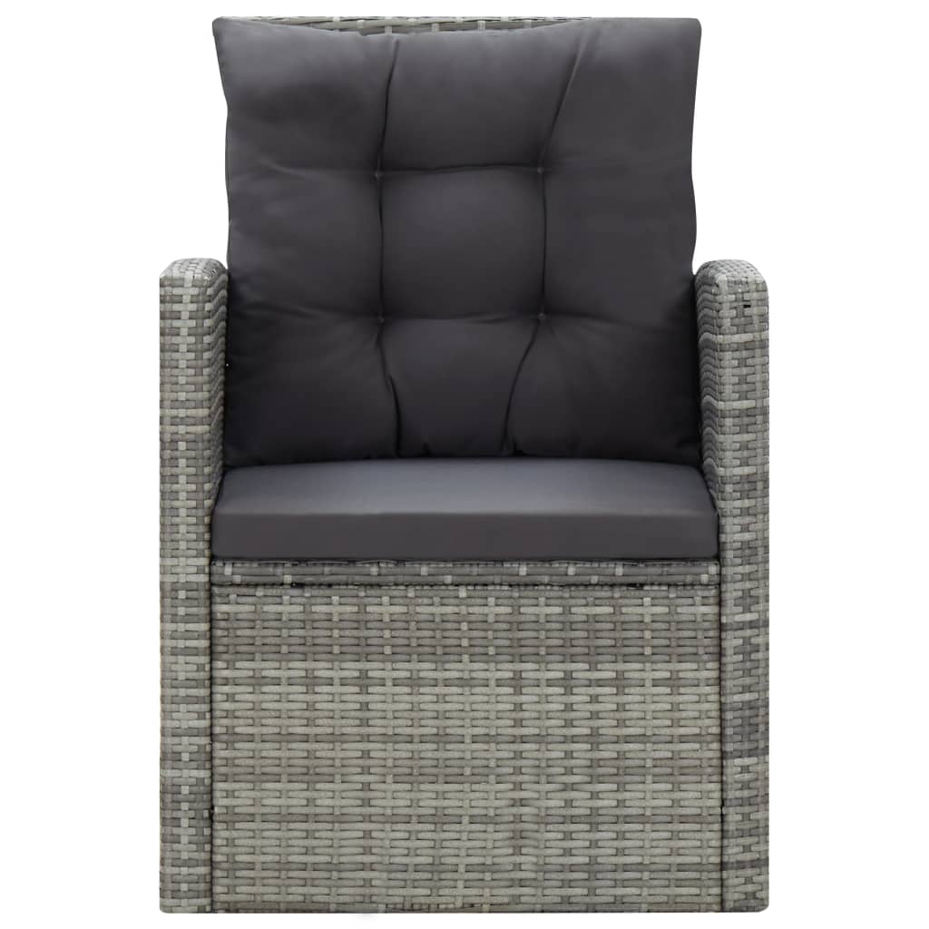 vidaXL Mobilier à dîner de jardin 5pcs et coussins Résine tressée Gris